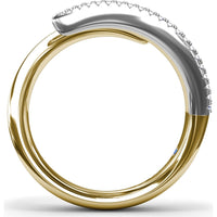 Open Bypass Ring with Pavé-Set Round Diamonds by Fana - 0.09 Carat Total Diamond Weight