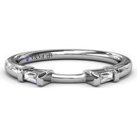 Open Center Wedding Band with Bar-Set Baguette Diamonds by Fana - 0.08 Carat Total Diamond Weight