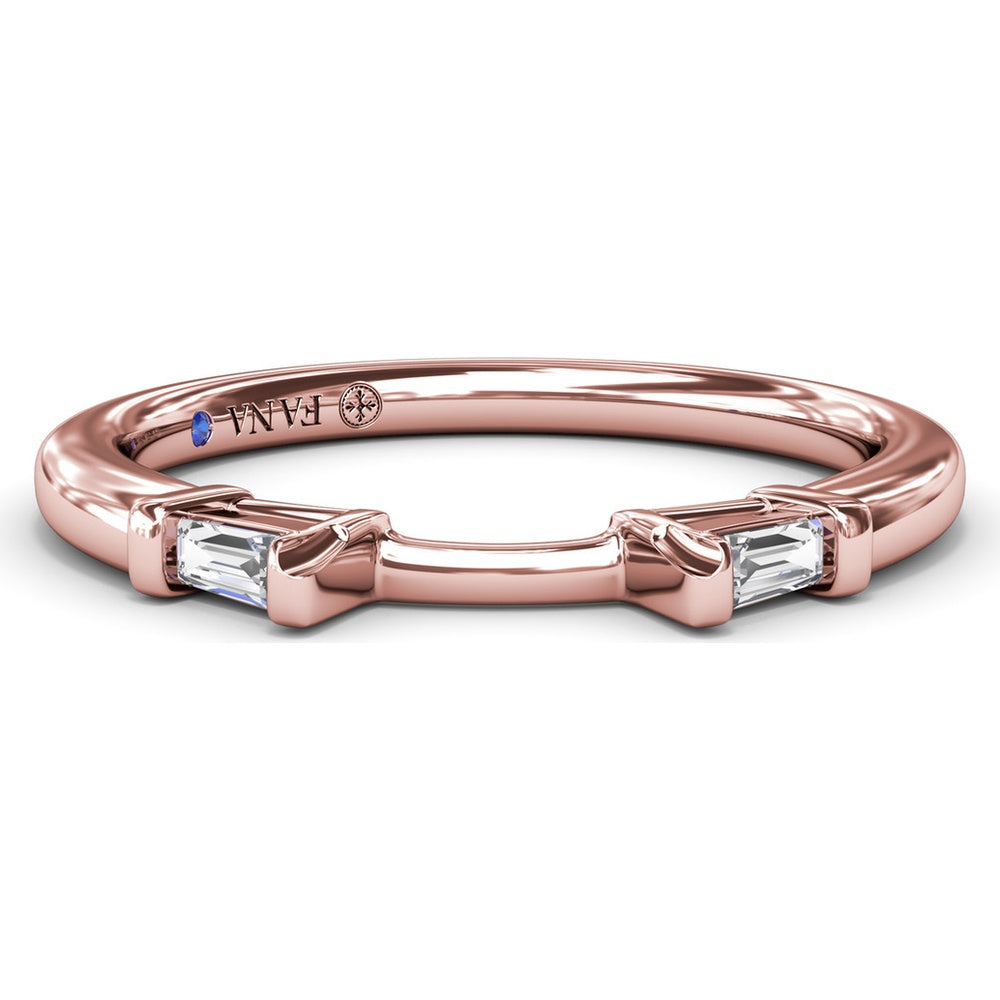 Open Center Wedding Band with Bar-Set Baguette Diamonds by Fana - 0.08 Carat Total Diamond Weight
