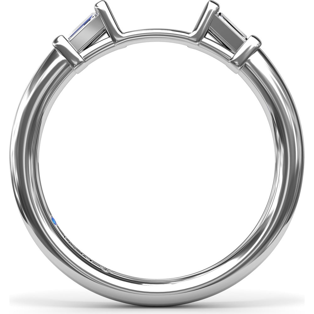 Open Center Wedding Band with Bar-Set Baguette Diamonds by Fana - 0.08 Carat Total Diamond Weight