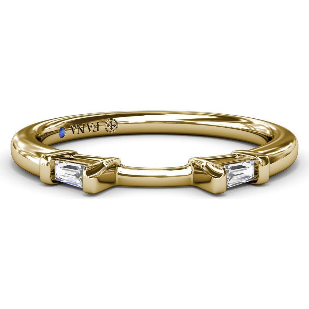 Open Center Wedding Band with Bar-Set Baguette Diamonds by Fana - 0.08 Carat Total Diamond Weight