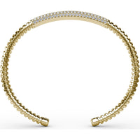 Open Cuff Bangle with Pavé Set Round Diamonds by Fana - 1.49 Carat Total Diamond Weight