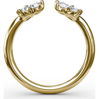 Open Shank Wrap Ring with Shared-Prong Round Diamond Clusters by Fana - 0.63 Carat Total Diamond Weight