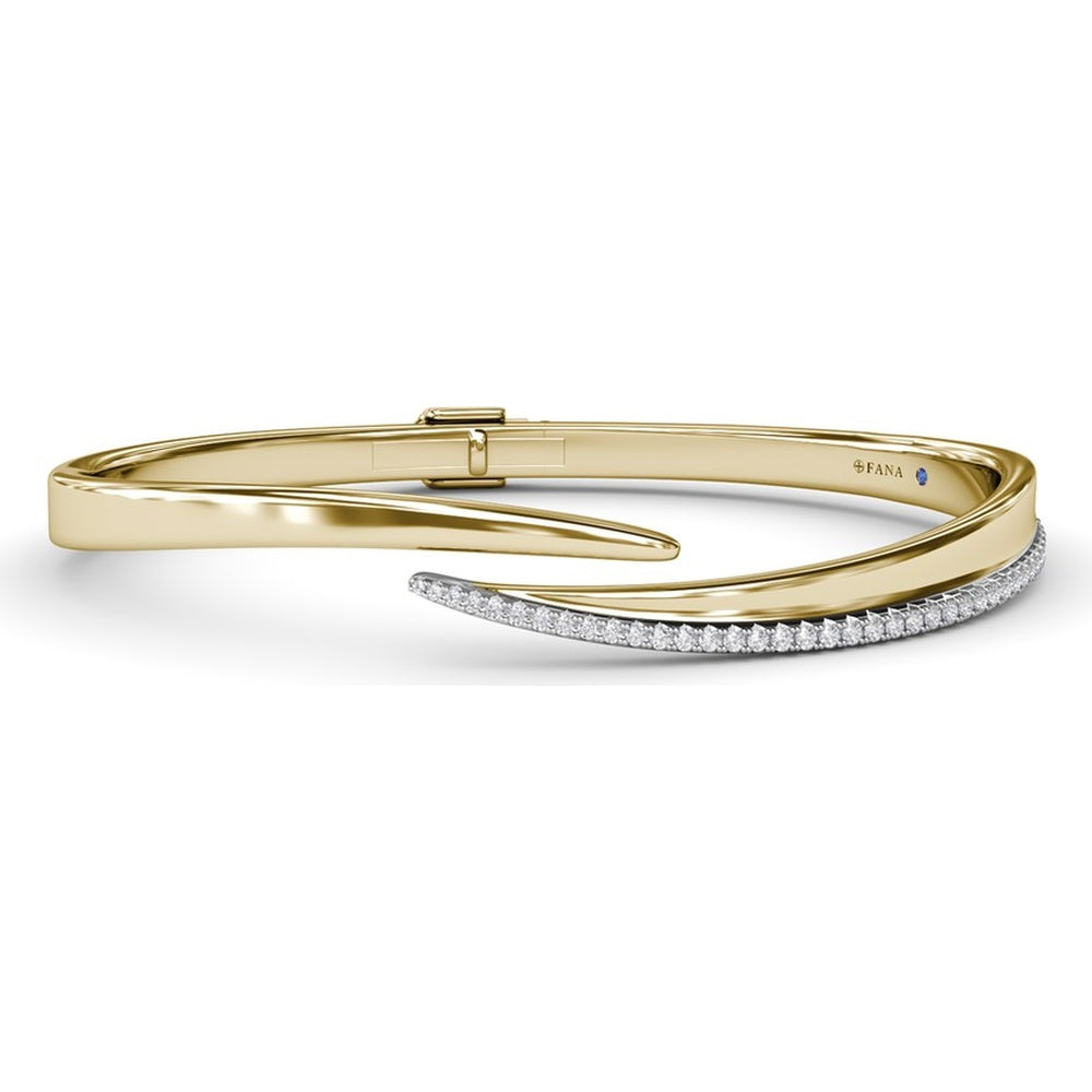 Open Sylk Bangle with Pavé Set Round Diamonds by Fana - 0.36 Carat Total Diamond Weight