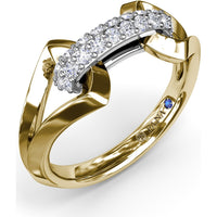 Openwork Band with Pavé Set Round Diamonds by Fana - 0.24 Carat Total Diamond Weight