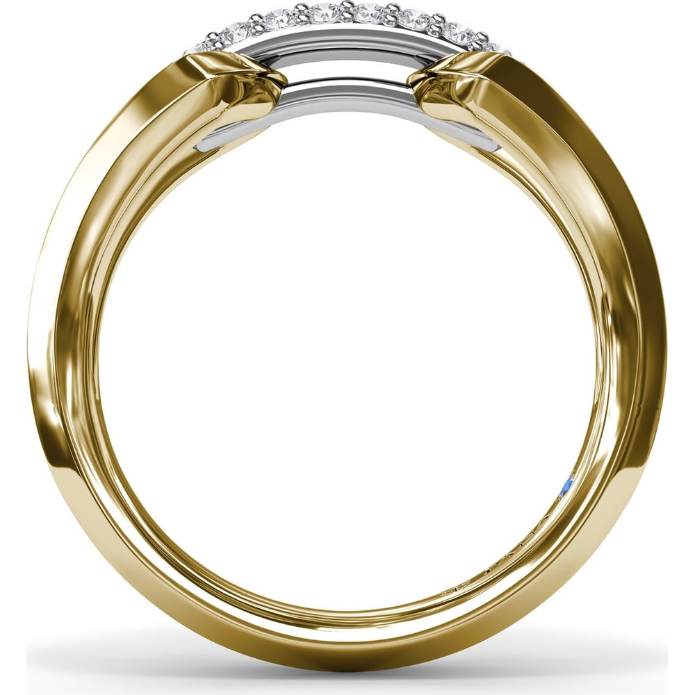 Openwork Band with Pavé Set Round Diamonds by Fana - 0.24 Carat Total Diamond Weight