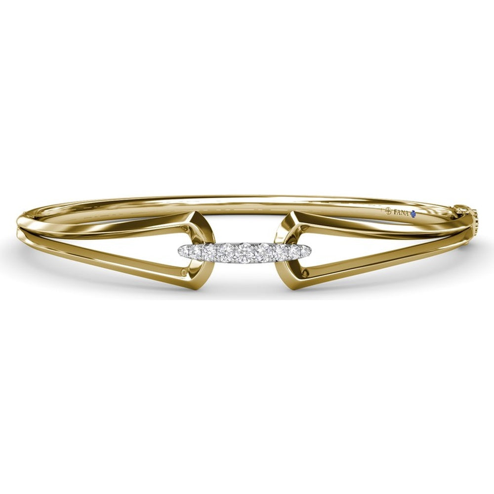 Openwork Bangle with Pavé Set Round Diamonds by Fana - 0.25 Carat Total Diamond Weight