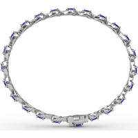 Openwork Bracelet with Halo-Set Oval Sapphires and Pavé Diamonds by Fana - 9.65 Carat Total Gemstone Weight