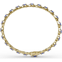 Openwork Bracelet with Halo-Set Oval Sapphires and Pavé Diamonds by Fana - 9.65 Carat Total Gemstone Weight