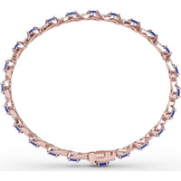 Openwork Bracelet with Halo-Set Oval Sapphires and Pavé Diamonds by Fana - 9.65 Carat Total Gemstone Weight
