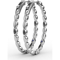 Openwork Filigree Hoop Earrings with Milgrain Bezel Set Round Diamonds by Fana - 0.46 Carat Total Diamond Weight