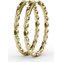Openwork Filigree Hoop Earrings with Milgrain Bezel Set Round Diamonds by Fana - 0.46 Carat Total Diamond Weight