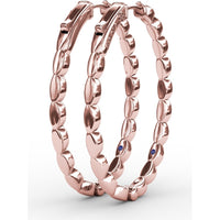 Openwork Filigree Hoop Earrings with Milgrain Bezel Set Round Diamonds by Fana - 0.46 Carat Total Diamond Weight