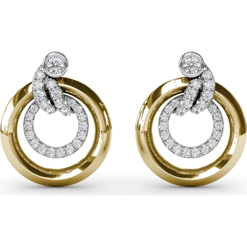 Openwork Hoop Earrings with Pavé Diamond Twist and Circle by Fana - 0.71 Carat Total Diamond Weight