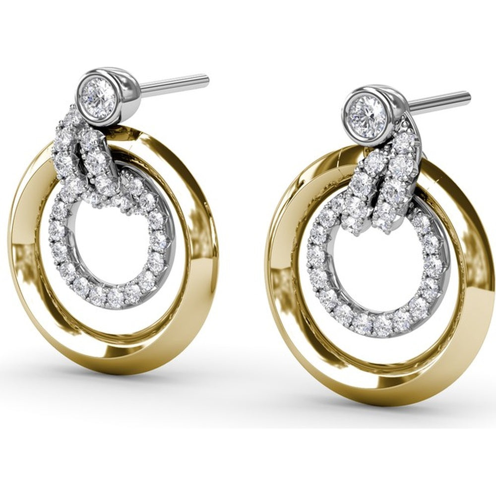 Openwork Hoop Earrings with Pavé Diamond Twist and Circle by Fana - 0.71 Carat Total Diamond Weight