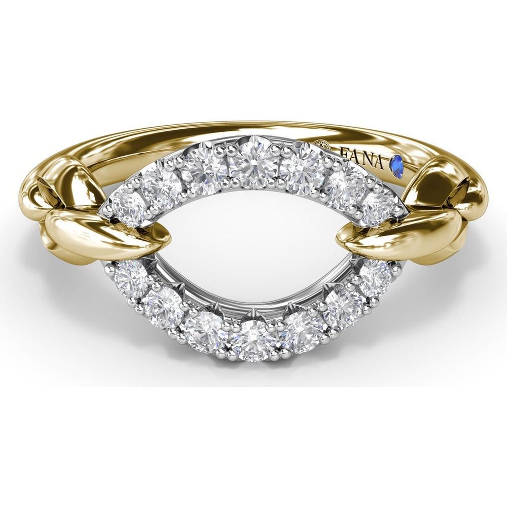 Openwork Marquise Ring with Pavé Set Round Diamonds by Fana - 0.37 Carat Total Diamond Weight