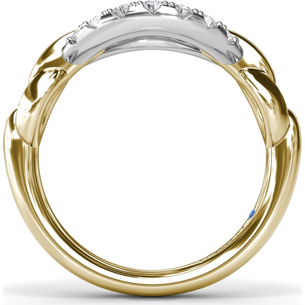 Openwork Marquise Ring with Pavé Set Round Diamonds by Fana - 0.37 Carat Total Diamond Weight