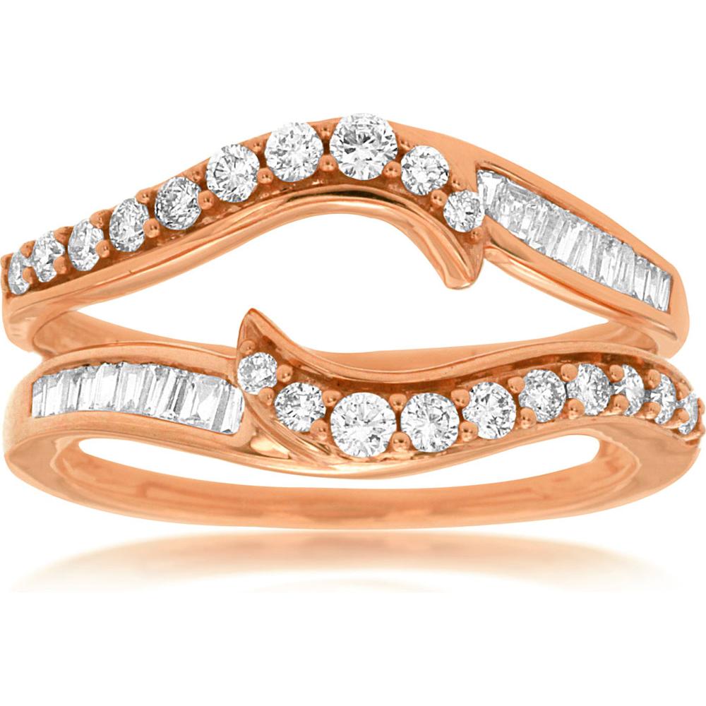 Opulent 14K Rose Gold 0.50 Carat Diamond Insert Ring