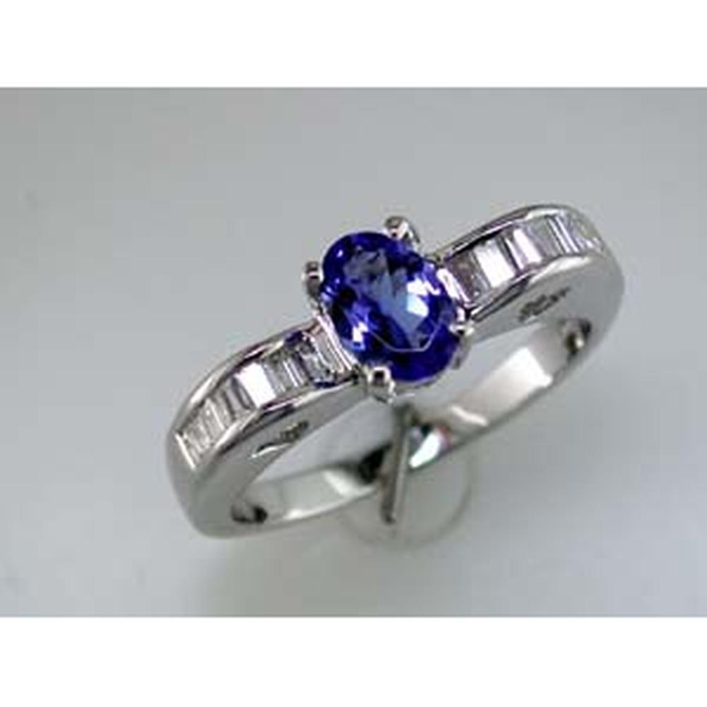 Opulent 14K White Gold 0.75 Carat Tanzanite & 0.30 Carat Diamond Ring