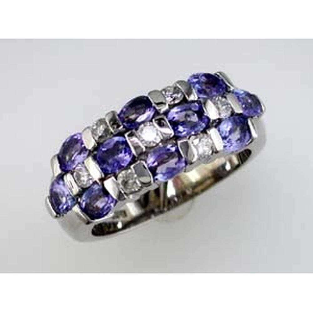 Opulent 14K White Gold 1.85 Carat Tanzanite & 0.37 Carat Diamond Ring