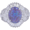 Opulent Opal Platinum Ring with Diamond Accents - 3.56 Carat Opal, 1.601 Carat Diamonds