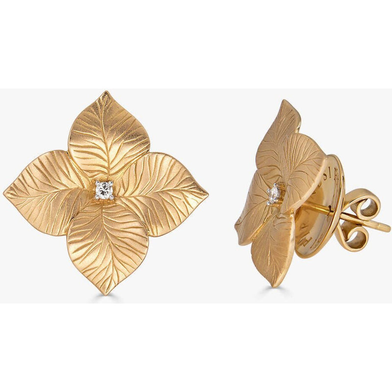 Piranesi - Oro Large Flower Earrings in Yellow Gold - 18K Yellow Gold