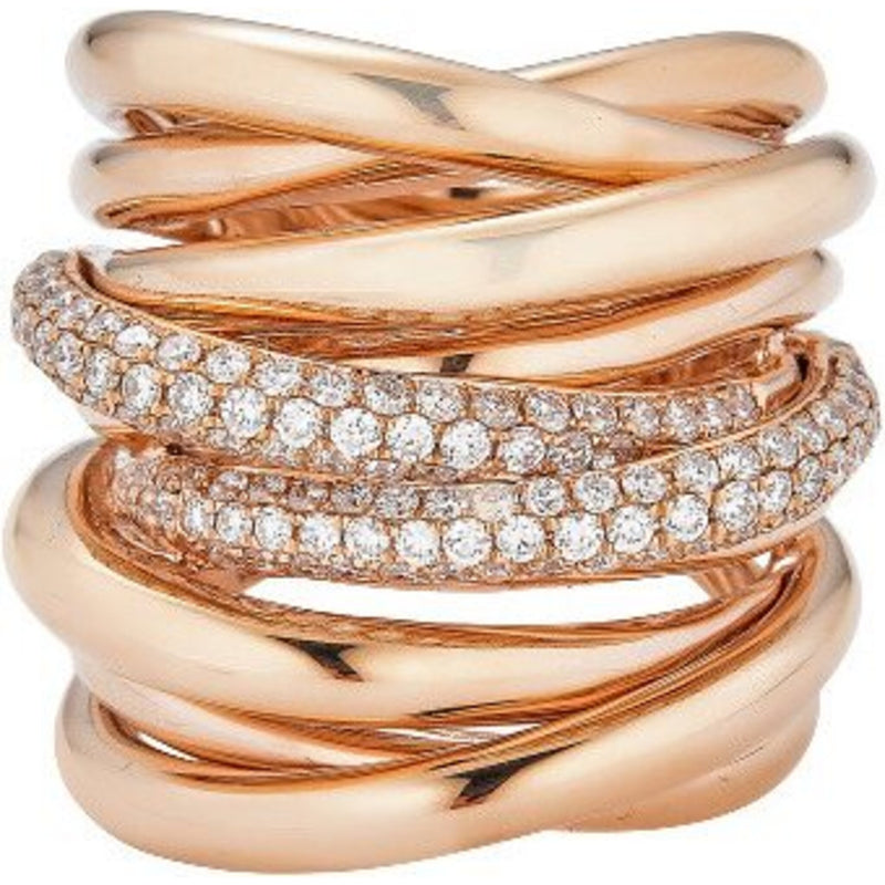 Piranesi - Oro Wave Ring in Rose Gold - 18K Rose Gold