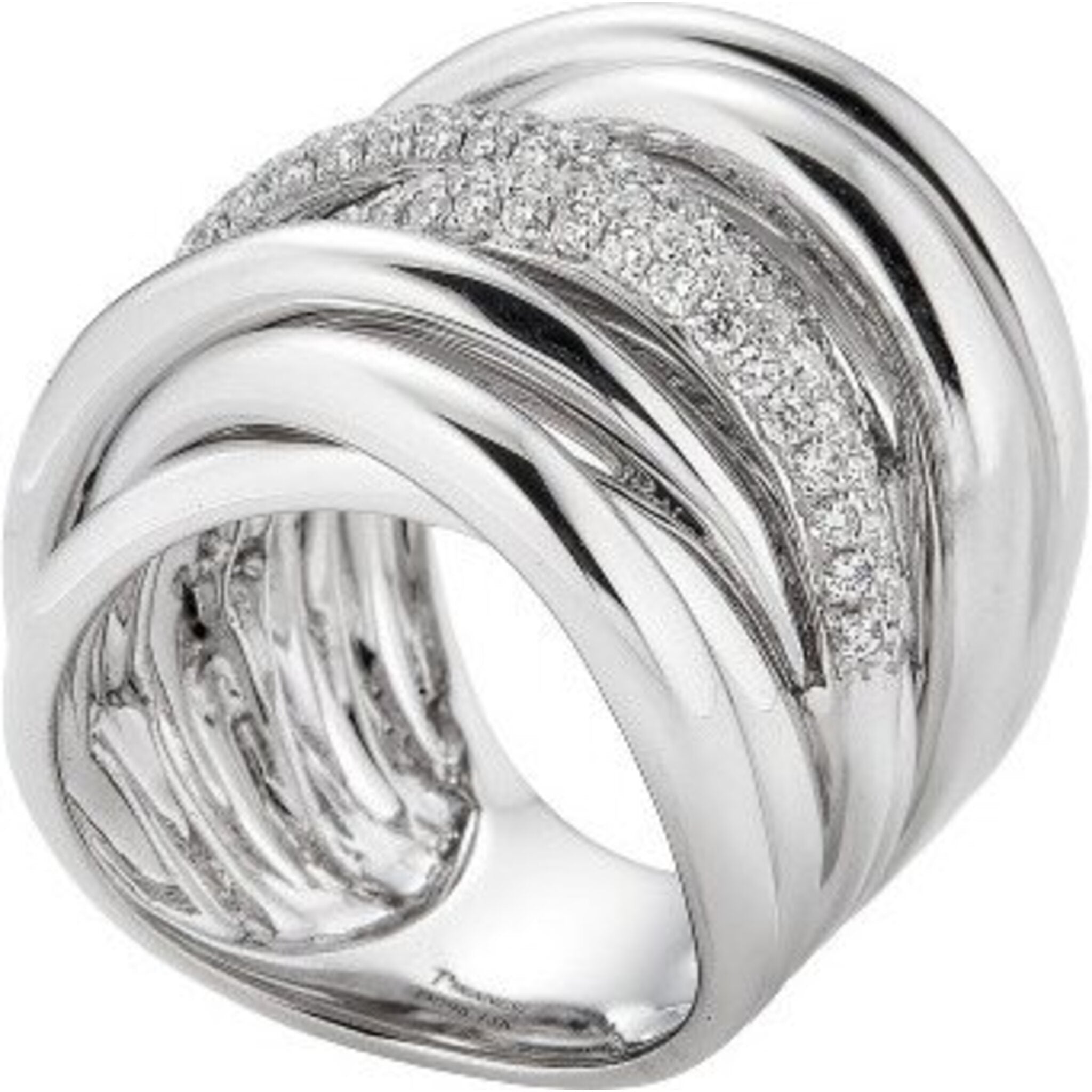 Piranesi - Oro Wave Ring in White Gold - 18K White Gold