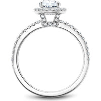 Oval Cut Diamond Engagement Ring with Double Halo and Split Band in White Gold by Noam Carver<em> - Choose Your Center Diamond: 1 to 5 Carats, Sustainable Lab-Grown or Natural Earth-Mined</em>