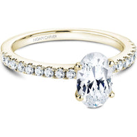 Oval Cut Diamond Engagement Ring with Four-Prong Setting and Micro-Pav&eacute; Band in Yellow Gold by Noam Carver<em> - Choose Your Center Diamond: 1 to 5 Carats, Sustainable Lab-Grown or Natural Earth-Mined</em>