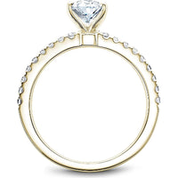 Oval Cut Diamond Engagement Ring with Four-Prong Setting and Micro-Pav&eacute; Band in Yellow Gold by Noam Carver<em> - Choose Your Center Diamond: 1 to 5 Carats, Sustainable Lab-Grown or Natural Earth-Mined</em>