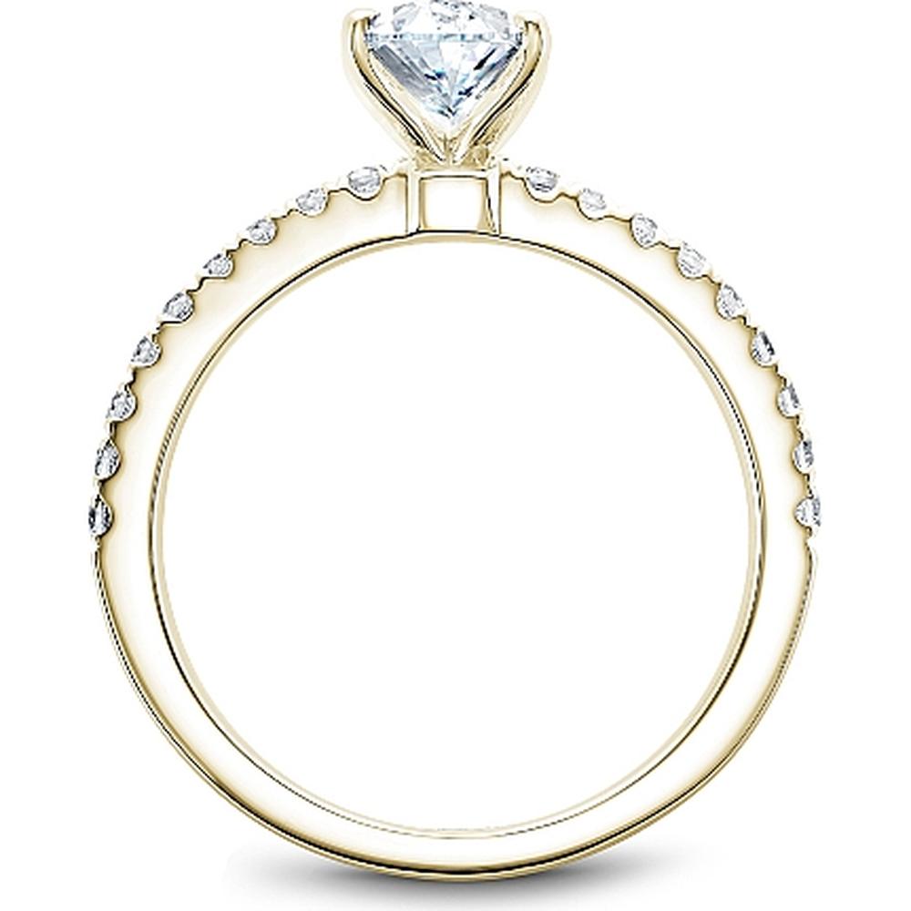 Oval Cut Diamond Engagement Ring with Four-Prong Setting and Micro-Pav&eacute; Band in Yellow Gold by Noam Carver<em> - Choose Your Center Diamond: 1 to 5 Carats, Sustainable Lab-Grown or Natural Earth-Mined</em>