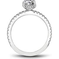 Oval Cut Diamond Engagement Ring with Four-Prong Setting and Pavé Band in White Gold by Noam Carver<em> - Choose Your Center Diamond: 1 to 5 Carats, Sustainable Lab-Grown or Natural Earth-Mined</em>