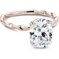 Oval Cut Diamond Engagement Ring with Four-Prong Setting and Twisted Band in Rose Gold by Noam Carver<em> - Choose Your Center Diamond: 1 to 5 Carats, Sustainable Lab-Grown or Natural Earth-Mined</em>