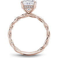 Oval Cut Diamond Engagement Ring with Four-Prong Setting and Twisted Band in Rose Gold by Noam Carver<em> - Choose Your Center Diamond: 1 to 5 Carats, Sustainable Lab-Grown or Natural Earth-Mined</em>
