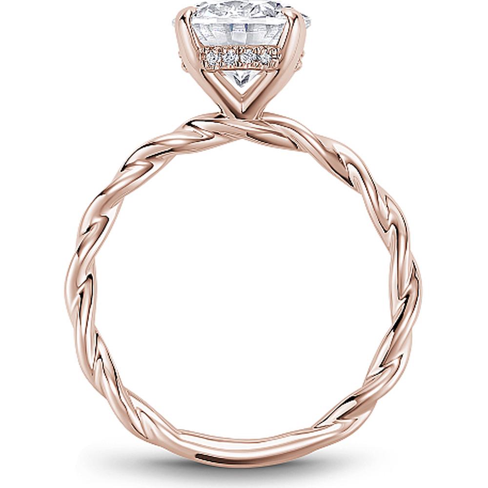 Oval Cut Diamond Engagement Ring with Four-Prong Setting and Twisted Band in Rose Gold by Noam Carver<em> - Choose Your Center Diamond: 1 to 5 Carats, Sustainable Lab-Grown or Natural Earth-Mined</em>