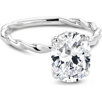 Oval Cut Diamond Engagement Ring with Four-Prong Setting and Twisted Band in Rose Gold by Noam Carver<em> - Choose Your Center Diamond: 1 to 5 Carats, Sustainable Lab-Grown or Natural Earth-Mined</em>