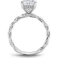 Oval Cut Diamond Engagement Ring with Four-Prong Setting and Twisted Band in Rose Gold by Noam Carver<em> - Choose Your Center Diamond: 1 to 5 Carats, Sustainable Lab-Grown or Natural Earth-Mined</em>