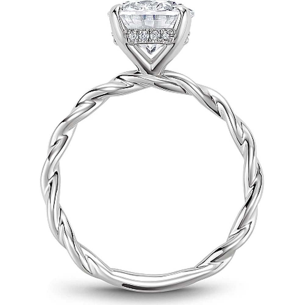 Oval Cut Diamond Engagement Ring with Four-Prong Setting and Twisted Band in Rose Gold by Noam Carver<em> - Choose Your Center Diamond: 1 to 5 Carats, Sustainable Lab-Grown or Natural Earth-Mined</em>
