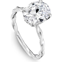 Oval Cut Diamond Engagement Ring with Four-Prong Setting and Twisted Band in Rose Gold by Noam Carver<em> - Choose Your Center Diamond: 1 to 5 Carats, Sustainable Lab-Grown or Natural Earth-Mined</em>