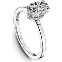 Oval Cut Diamond Engagement Ring with Four-Prong Setting in White Gold by Noam Carver<em> - Choose Your Center Diamond: 1 to 5 Carats, Sustainable Lab-Grown or Natural Earth-Mined</em>