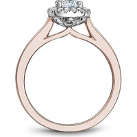 Oval Cut Diamond Engagement Ring with Halo and Hand-Set Diamonds in Rose Gold by Noam Carver<em> - Choose Your Center Diamond: 1 to 5 Carats, Sustainable Lab-Grown or Natural Earth-Mined</em>