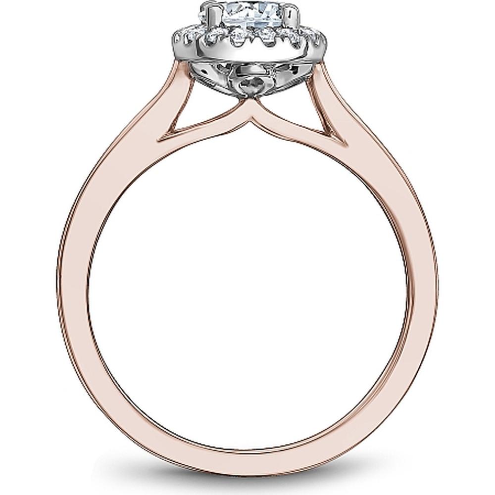 Oval Cut Diamond Engagement Ring with Halo and Hand-Set Diamonds in Rose Gold by Noam Carver<em> - Choose Your Center Diamond: 1 to 5 Carats, Sustainable Lab-Grown or Natural Earth-Mined</em>