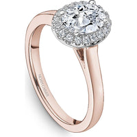 Oval Cut Diamond Engagement Ring with Halo and Hand-Set Diamonds in Rose Gold by Noam Carver<em> - Choose Your Center Diamond: 1 to 5 Carats, Sustainable Lab-Grown or Natural Earth-Mined</em>