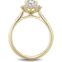 Oval Cut Diamond Engagement Ring with Halo and Milgrain Detail in Yellow Gold by Noam Carver<em> - Choose Your Center Diamond: 1 to 5 Carats, Sustainable Lab-Grown or Natural Earth-Mined</em>