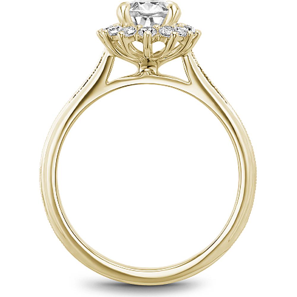 Oval Cut Diamond Engagement Ring with Halo and Milgrain Detail in Yellow Gold by Noam Carver<em> - Choose Your Center Diamond: 1 to 5 Carats, Sustainable Lab-Grown or Natural Earth-Mined</em>