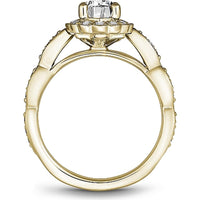 Oval Cut Diamond Engagement Ring with Halo and Milgrain Pavé Band in Yellow Gold by Noam Carver<em> - Choose Your Center Diamond: 1 to 5 Carats, Sustainable Lab-Grown or Natural Earth-Mined</em>