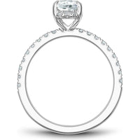 Oval Cut Diamond Engagement Ring with Hidden Halo and Pavé-Set Band in White Gold by Noam Carver<em> - Choose Your Center Diamond: 1 to 5 Carats, Sustainable Lab-Grown or Natural Earth-Mined</em>