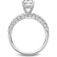 Oval Cut Diamond Engagement Ring with Pavé Band and Gallery Detail in White Gold by Noam Carver<em> - Choose Your Center Diamond: 1 to 5 Carats, Sustainable Lab-Grown or Natural Earth-Mined</em>