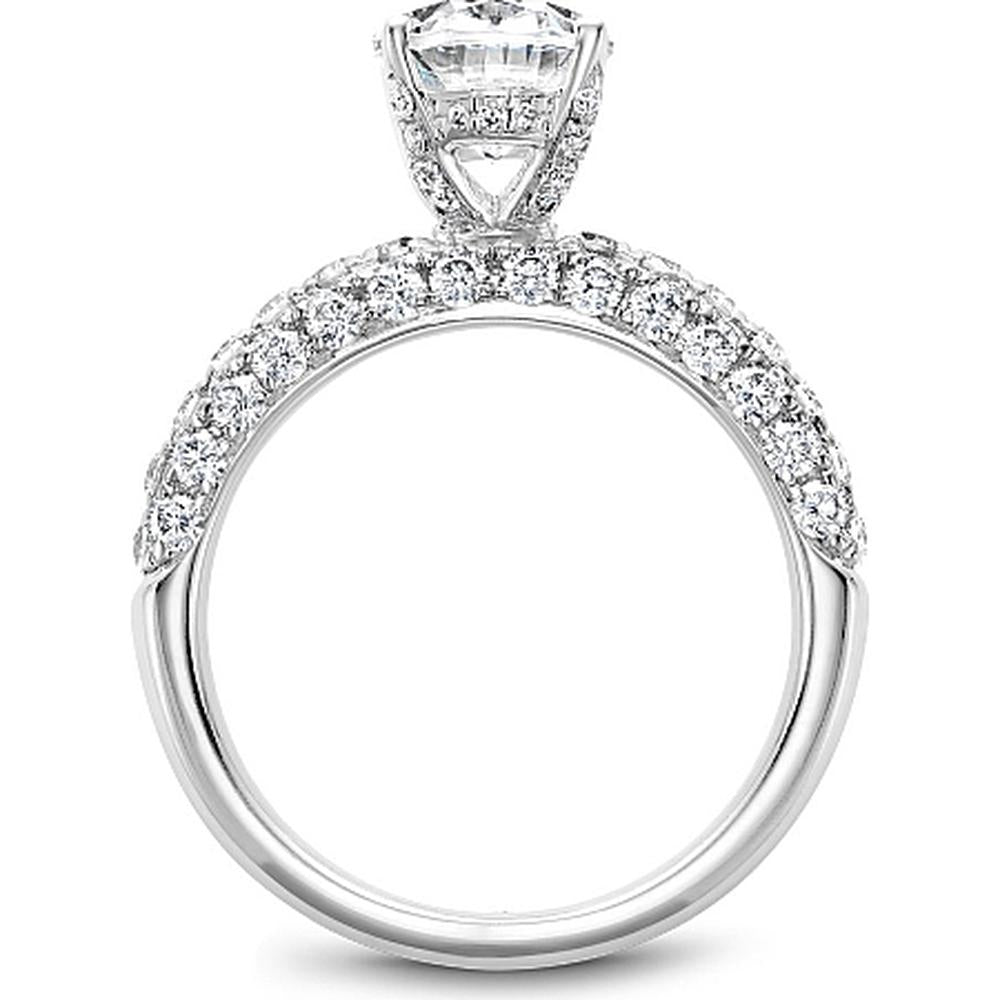 Oval Cut Diamond Engagement Ring with Pavé Band and Gallery Detail in White Gold by Noam Carver<em> - Choose Your Center Diamond: 1 to 5 Carats, Sustainable Lab-Grown or Natural Earth-Mined</em>